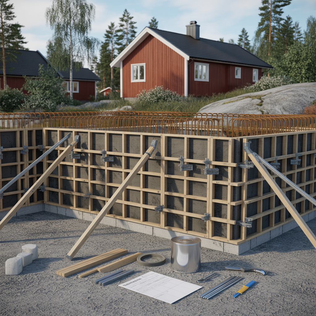 formsattning for betongvagg checklista fore gjutning