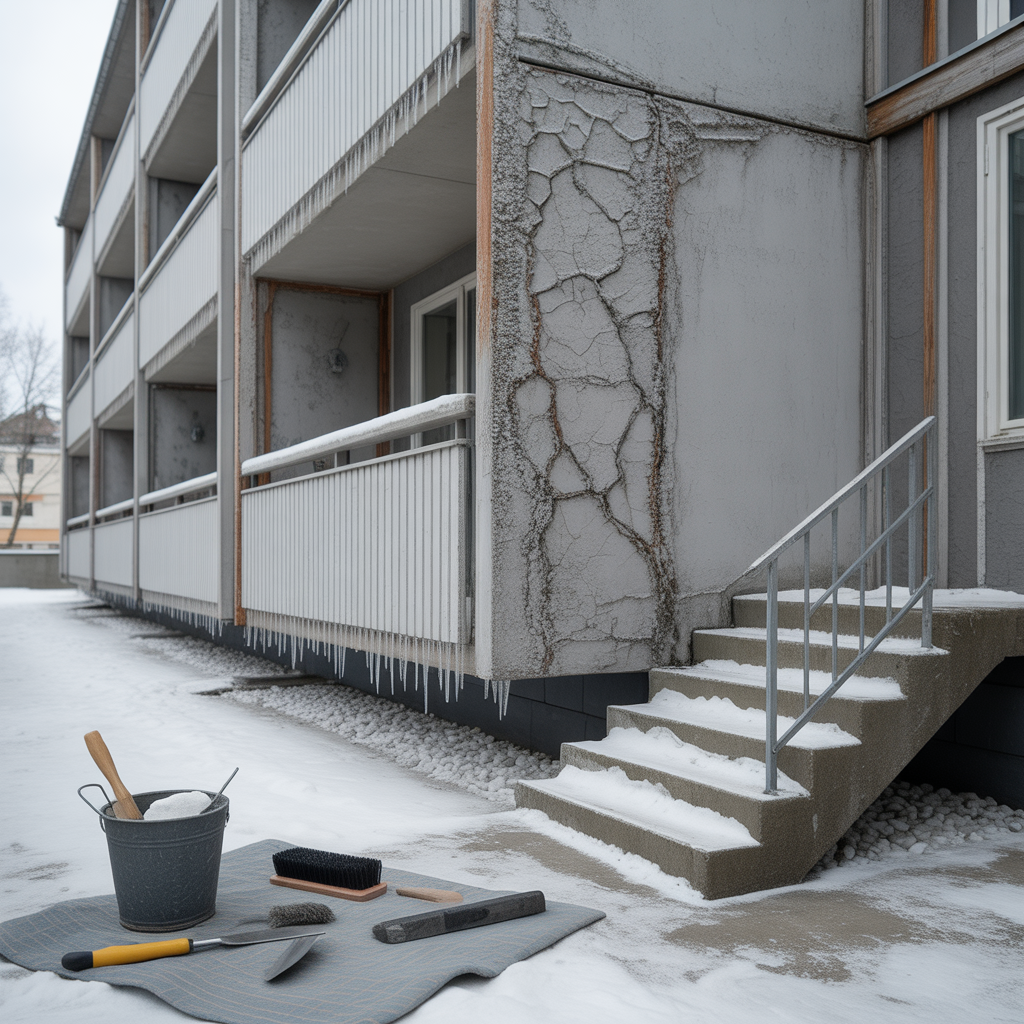 frostsprangning i betong felsokning orsaker och reparation