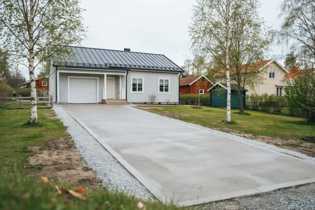 gjuta garageuppfart i betong r tt lutning fogar och ytfinish f r ett h llbart resultat