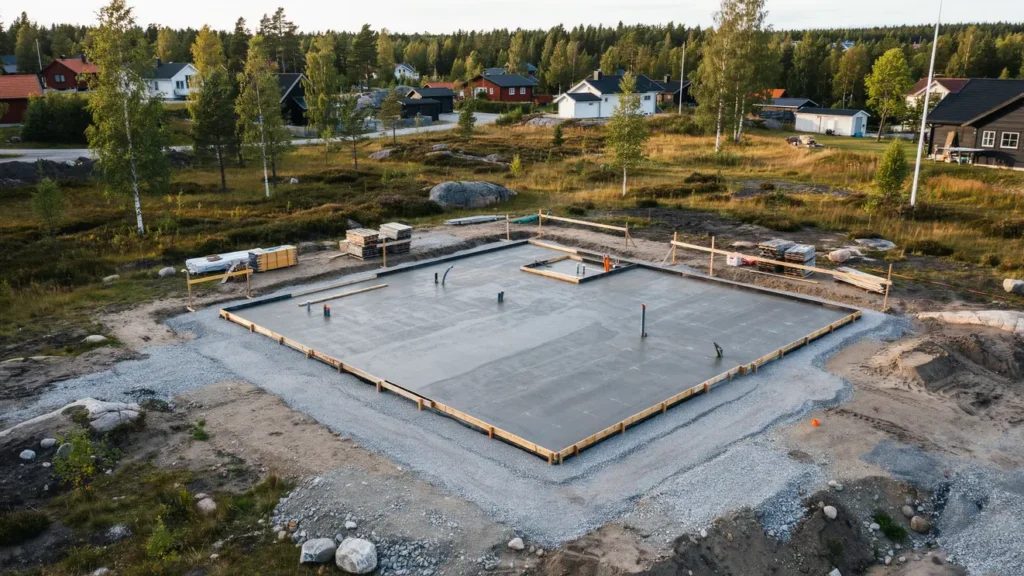gjuta platta p mark f r bostadshus i norsj